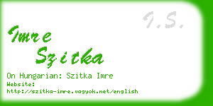 imre szitka business card